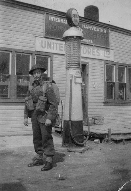 Henri pictured outside his parents store in St. Geneviève, Manitoba.