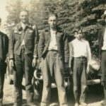 On the farm at Sprague, Manitoba, Loren is in the center of this photo. Pictured is Marvin (Cousin), Evert (Brother), Loren, Harley (Brother) and Edgar (Uncle). This photo was likely taken in 1941-42.